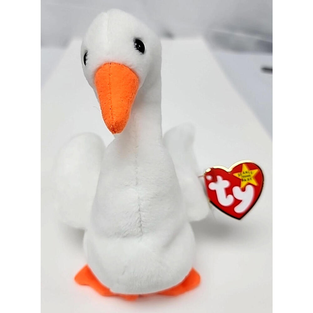 1996 Ty Original Beanie Babies Gracie White Swan PVC Pellets w/Tags  (7 inch)